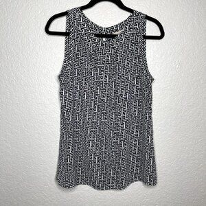 ANN‎ Taylor LOFT Black and White Womens Blouse Size Small